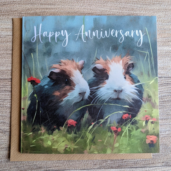 Guinea Pig Anniversary Card (Meadow)