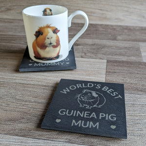 Guinea Pig Mum Slate Coaster