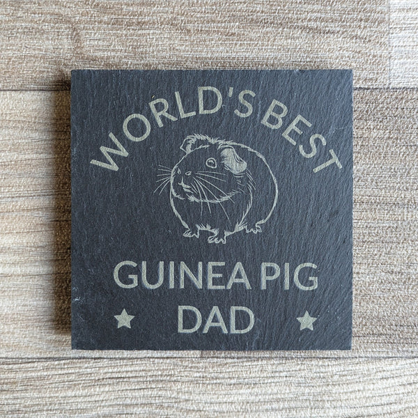 Guinea Pig Daddy Slate Coaster