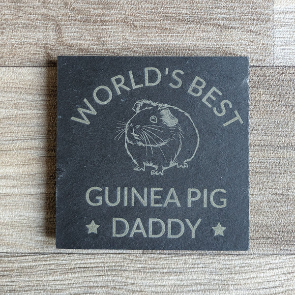 Guinea Pig Dad Slate Coaster