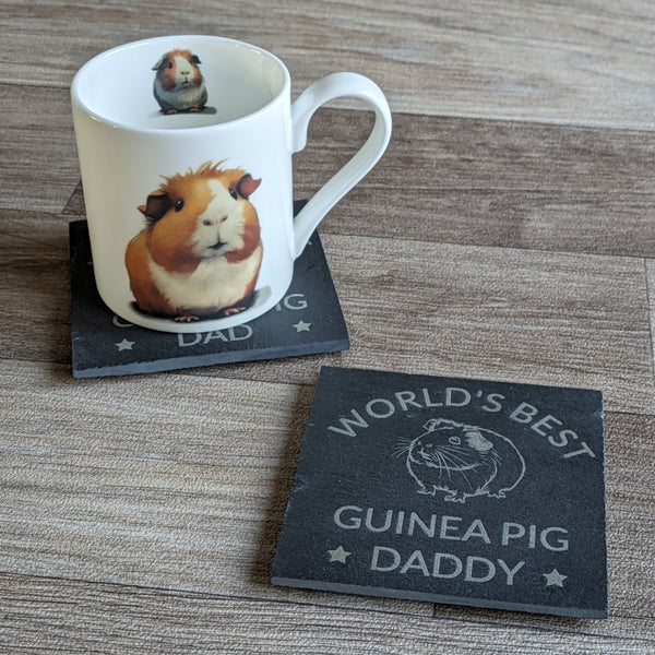 Guinea Pig Dad Slate Coaster