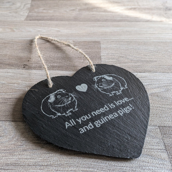 Slate Heart Decoration (All you need is love...and guinea pigs!)