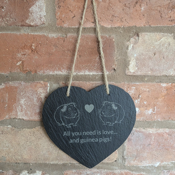 Slate Heart Decoration (All you need is love...and guinea pigs!)