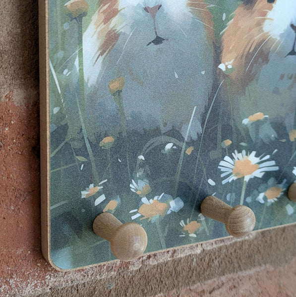 Wooden Peg Hooks (Daisies)