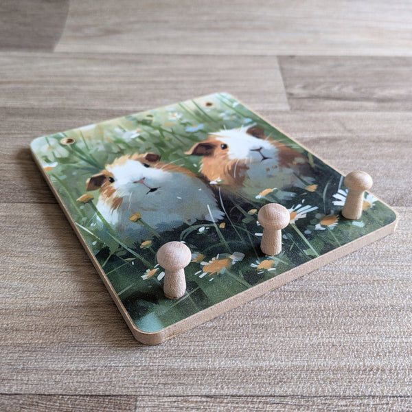 Wooden Peg Hooks (Daisies)