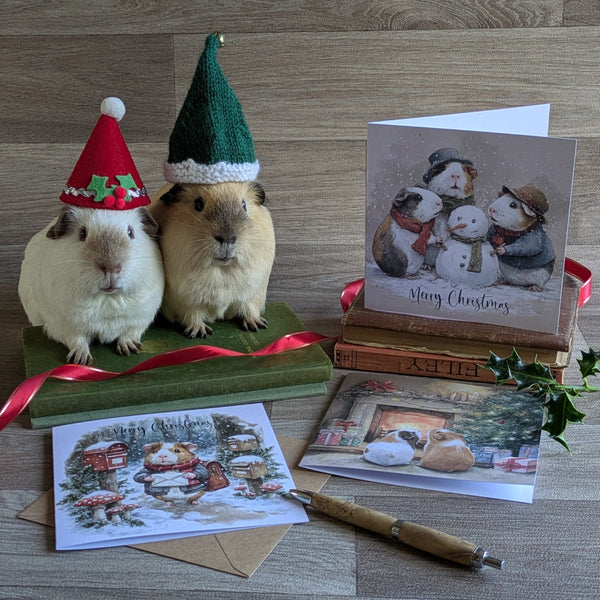Guinea Pig Christmas Card (Postie)