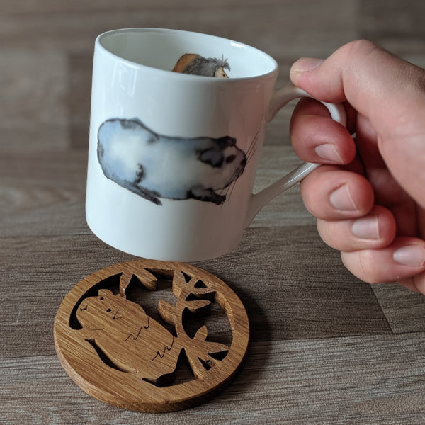 Oak Guinea Pig Coaster