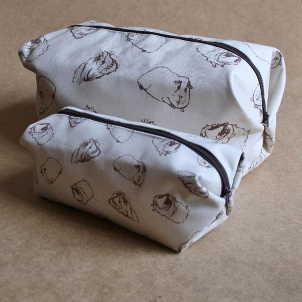 Guinea Pig Wash Bag - Sketched Guinea Pig Design