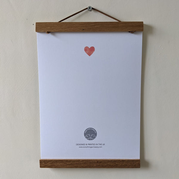 Guinea Pig Poster Print - Paw prints