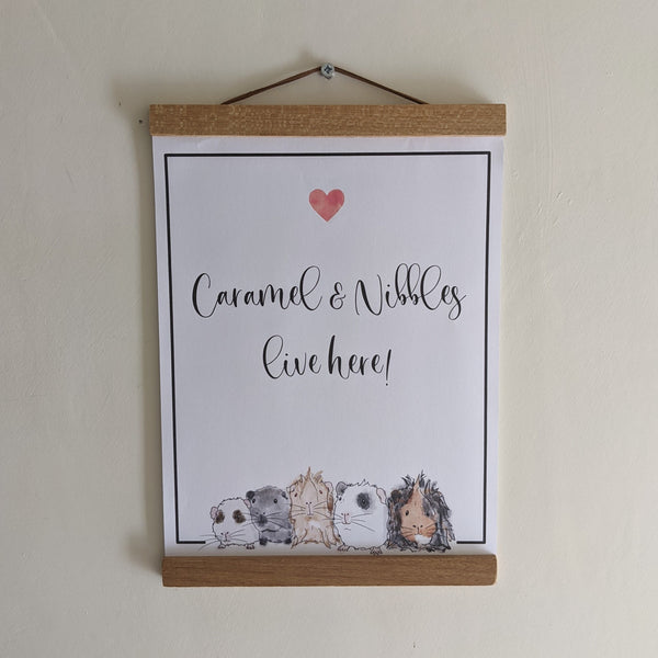 Personalised Guinea Pig Poster Print