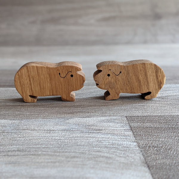 Oak Guinea Pig Cane Toppers (Set of 2)