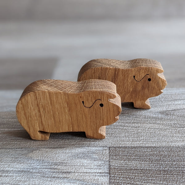 Oak Guinea Pig Cane Toppers (Set of 2)