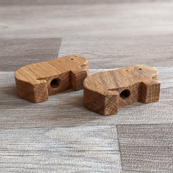Oak Guinea Pig Cane Toppers (Set of 2)