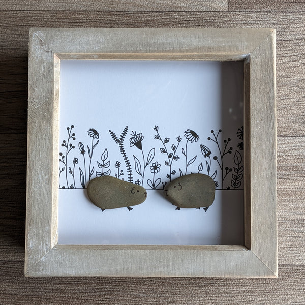 Guinea Pig Pebble Art Box Frame (Black)