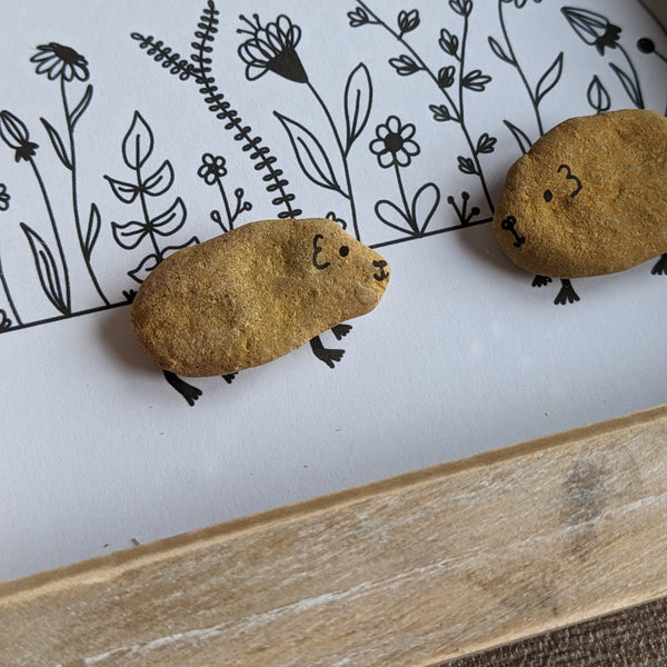 Guinea Pig Pebble Art Box Frame (Black)