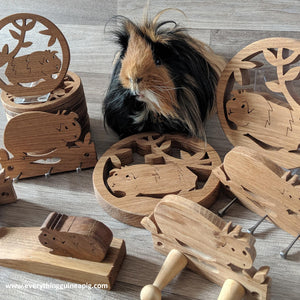 * BACK IN STOCK * - RECLAIMED OAK GUINEA PIG GIFTS