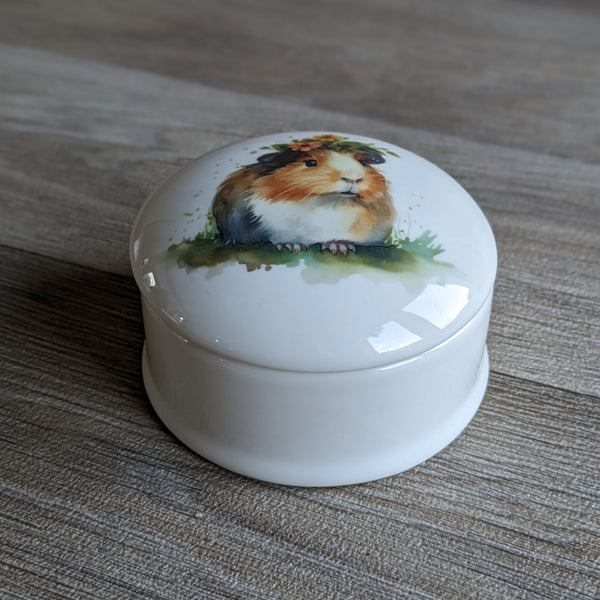 Guinea Pig Trinket Box (Floral)