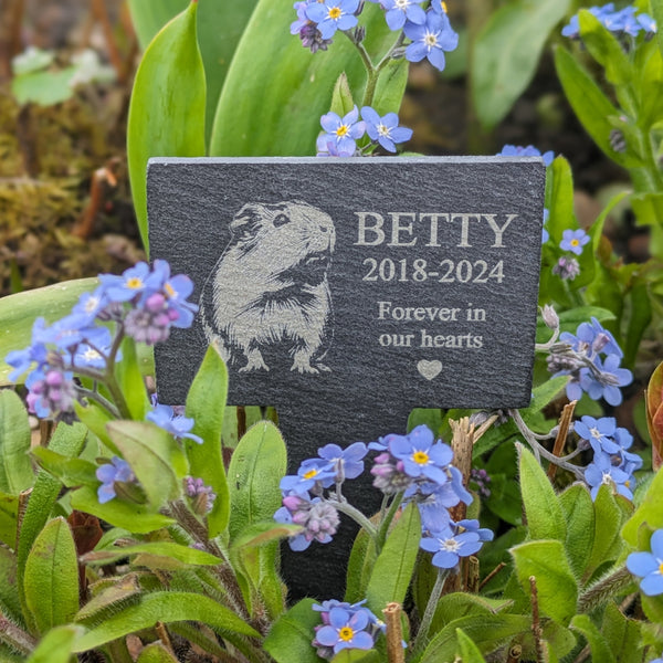 Personalised Guinea Pig Slate Memorial Spike