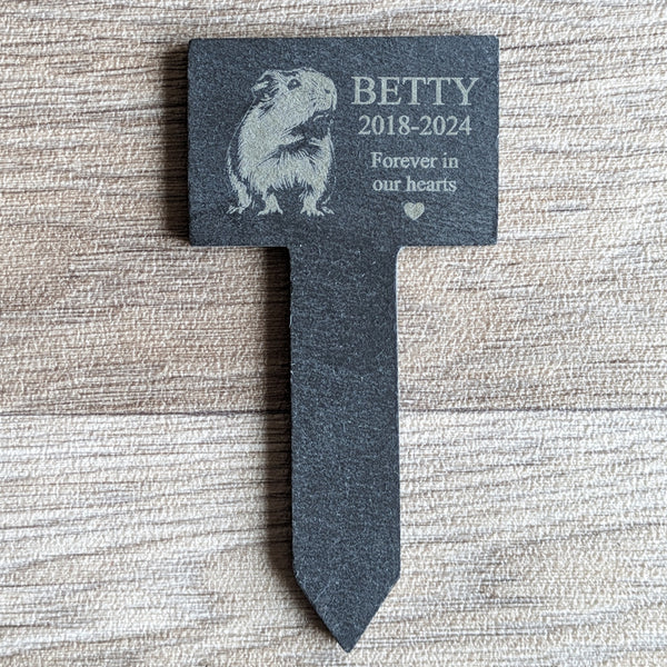 Personalised Guinea Pig Slate Memorial Spike