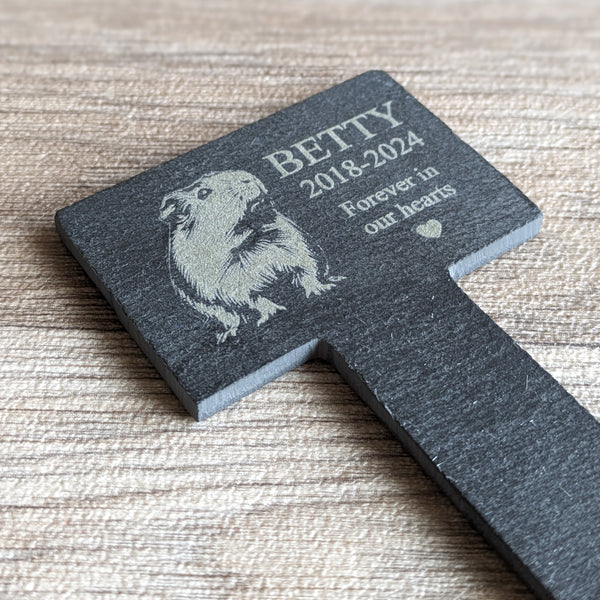 Personalised Guinea Pig Slate Memorial Spike