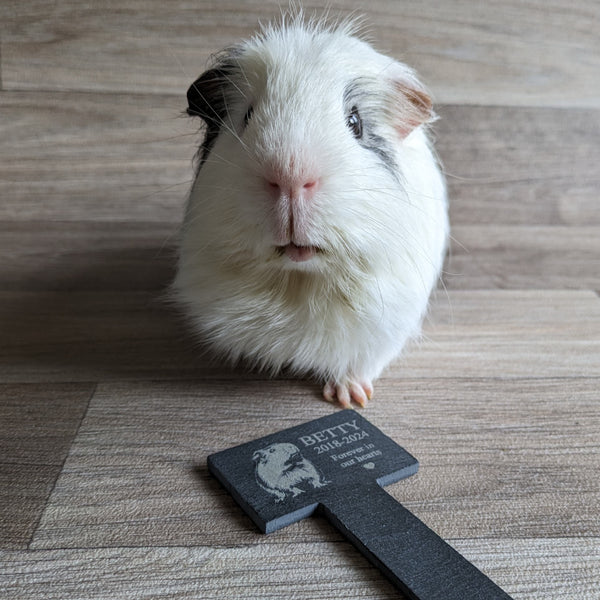 Personalised Guinea Pig Slate Memorial Spike