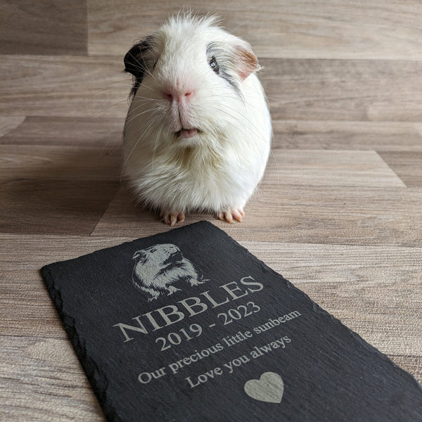 Personalised Guinea Pig Slate Memorial Plaque