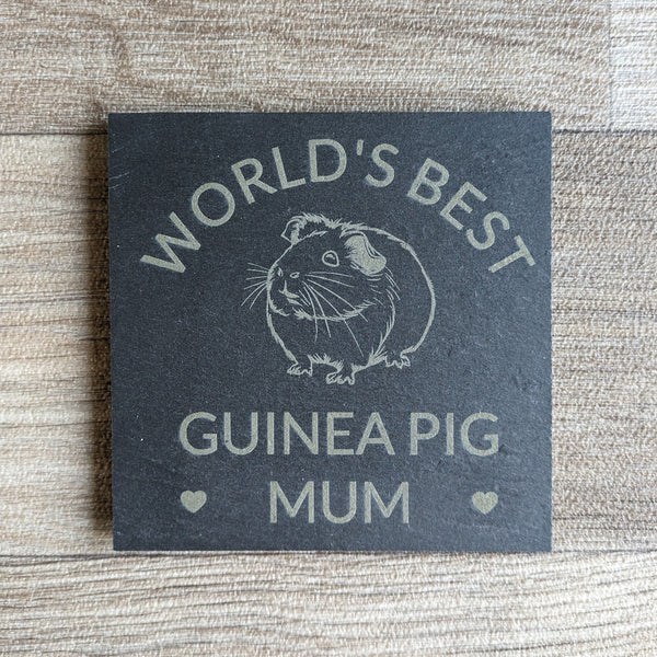 Guinea Pig Mum Slate Coaster