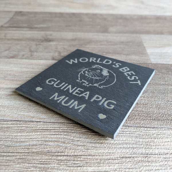Guinea Pig Mum Slate Coaster