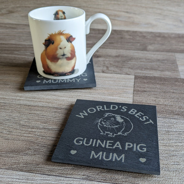 Guinea Pig Mum Slate Coaster