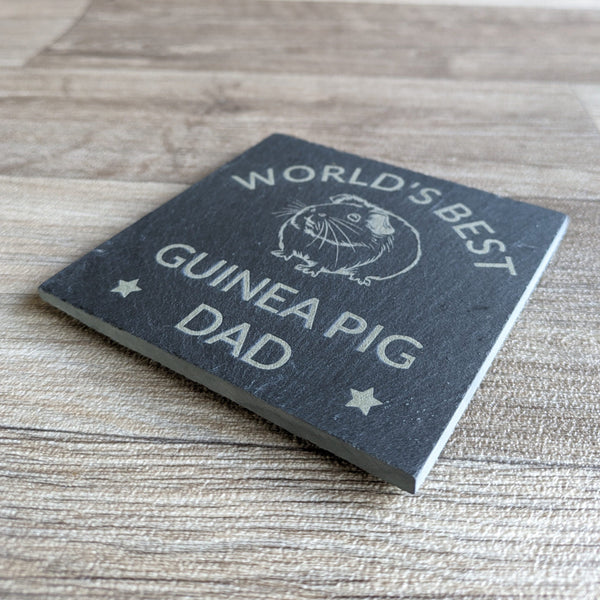 Guinea Pig Daddy Slate Coaster