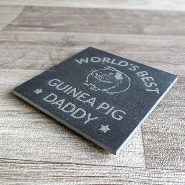 Guinea Pig Daddy Slate Coaster