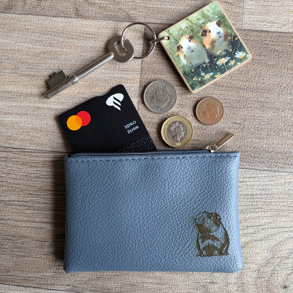 Guinea Pig Coin Purse (Blue/Grey)