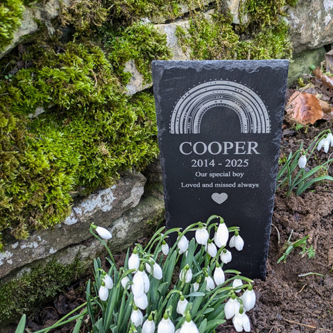 Personalised Pet Memorial Plaque (Rainbow)
