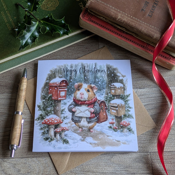 Guinea Pig Christmas Card (Postie)
