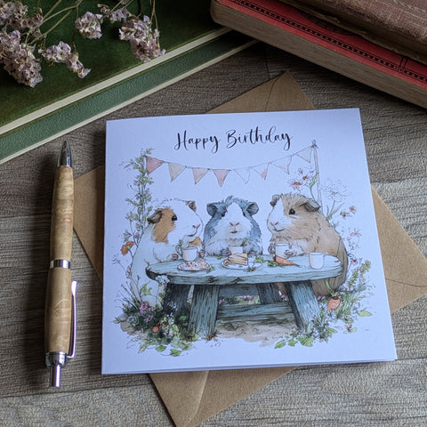 Guinea Pig Birthday Card (Picnic)