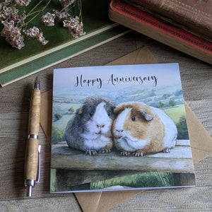 Guinea Pig Anniversary Card (Countryside Cuddles)