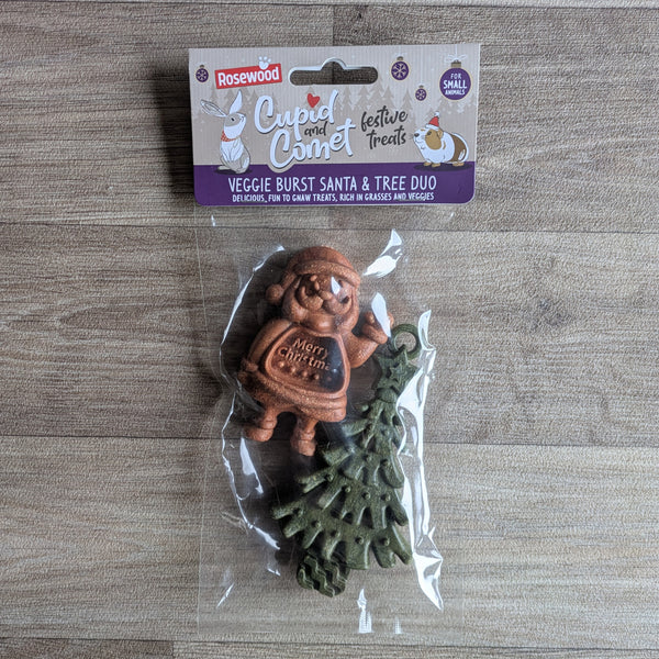 Rosewood Cupid and Comet Veggie Burst Santa and Tree Duo Guinea Pig Treats