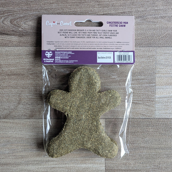Rosewood Cupid and Comet Gingerbread Man Festive Gnaw Guinea Pig Treat
