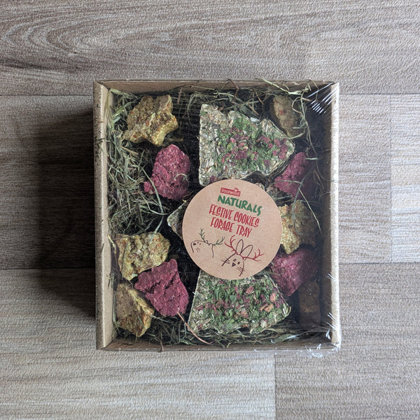 Rosewood Naturals Festive Cookies Forage Tray Guinea Pig Christmas Treat