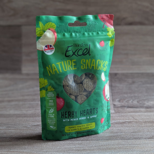 Burgess Excel Nature Snacks Herby Hearts Guinea Pig Treats
