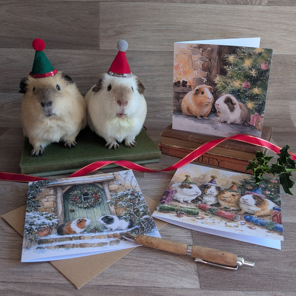 Guinea Pig Christmas Card (Party Time)