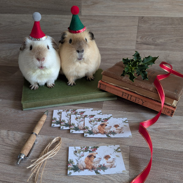 Pack of 5 Guinea Pig Christmas Gift Tags (Guinea Pig Family)