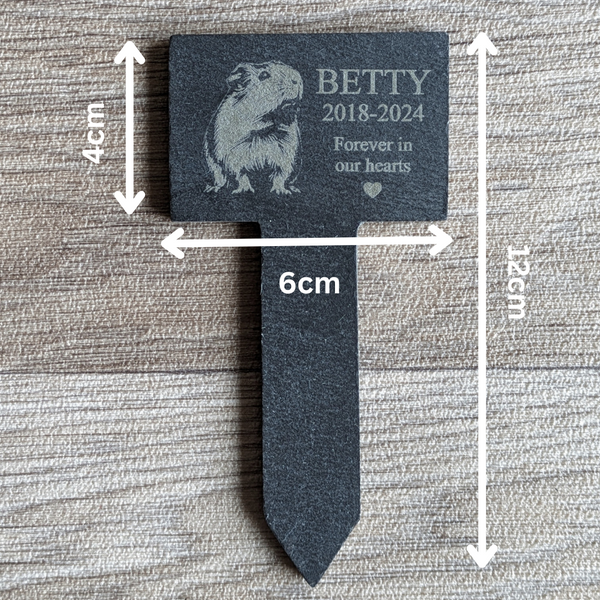Personalised Guinea Pig Slate Memorial Spike