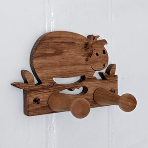 Oak Guinea Pig Coat Hook