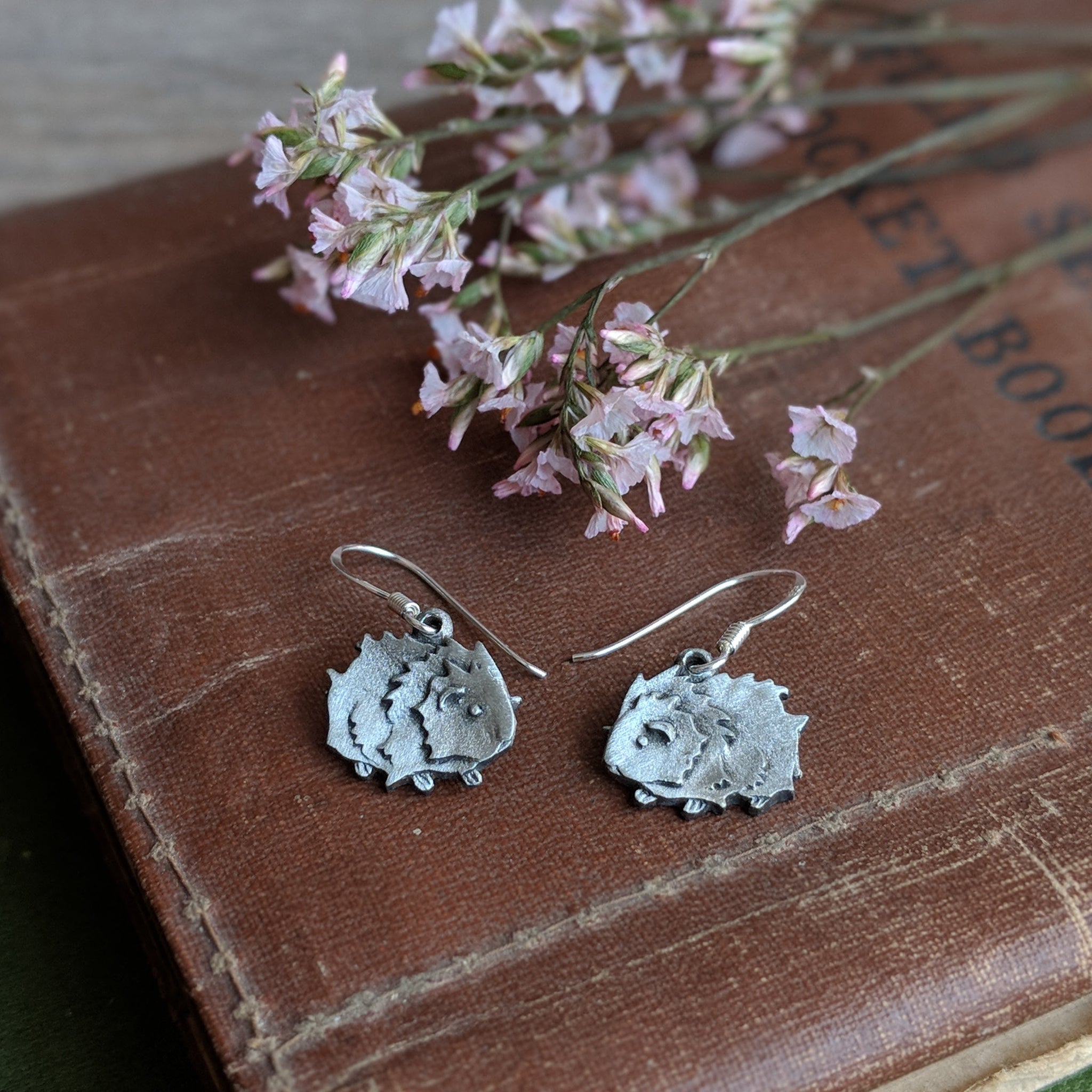 Guinea Pig Wire Earrings - Hand Cast Pewter