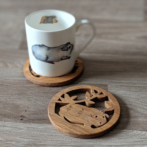 Oak Guinea Pig Coaster