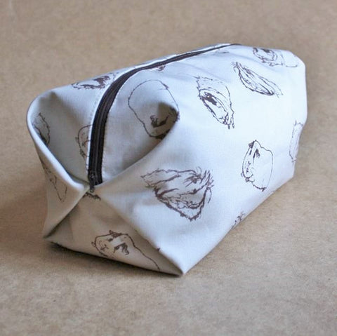 Guinea Pig Wash Bag - Sketched Guinea Pig Design