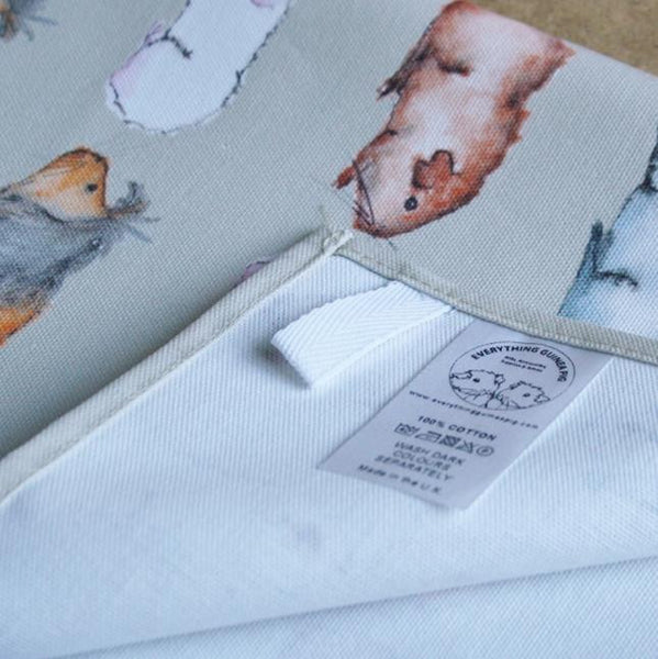 Guinea Pig Tea Towel - Water Colour Guinea Pig Design