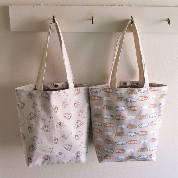 Luxury Tote Bag - Water Colour Guinea Pig Design