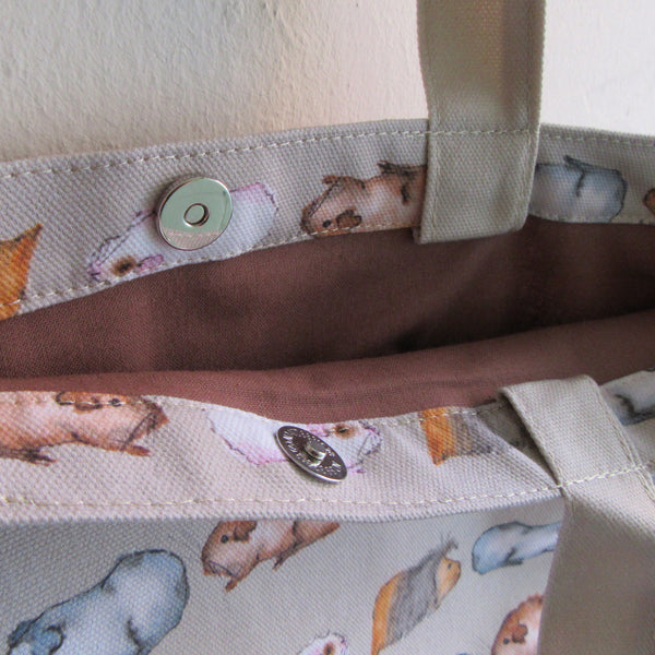 Luxury Tote Bag - Water Colour Guinea Pig Design